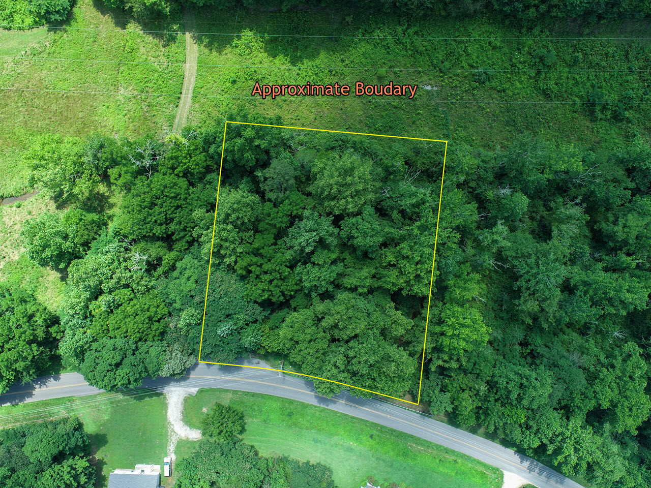 Property boundary marked